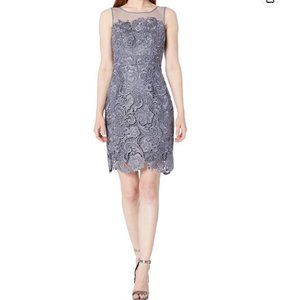 NWT Decode 1.8 Women's Sleeveless Lace Illusion Dress, color Charcoal, size 10
